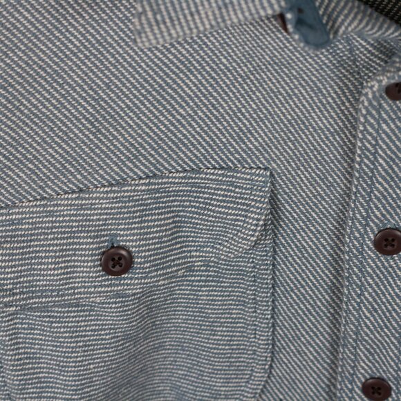 Vintage Railroad Stripe Style Button-up Denim Work Shirt - Men's XL / 2XL - Picture 3 of 9